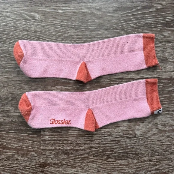 Glossier Vibrant Pink and Orange Socks - Picture 2 of 3